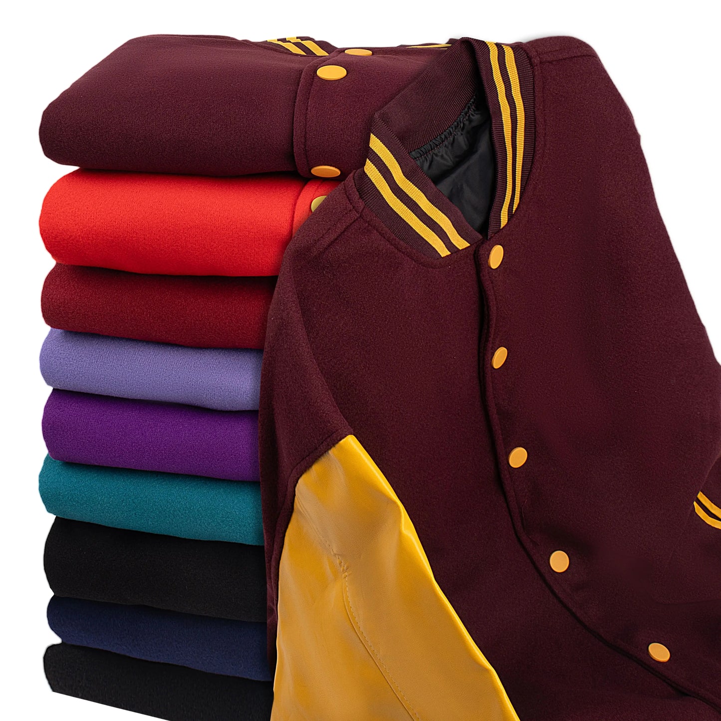 Women's Varsity Jacket with PU Leather Sleeves Fashionable Comfort Design Multiple Colors Available Perfect for Casual Wear