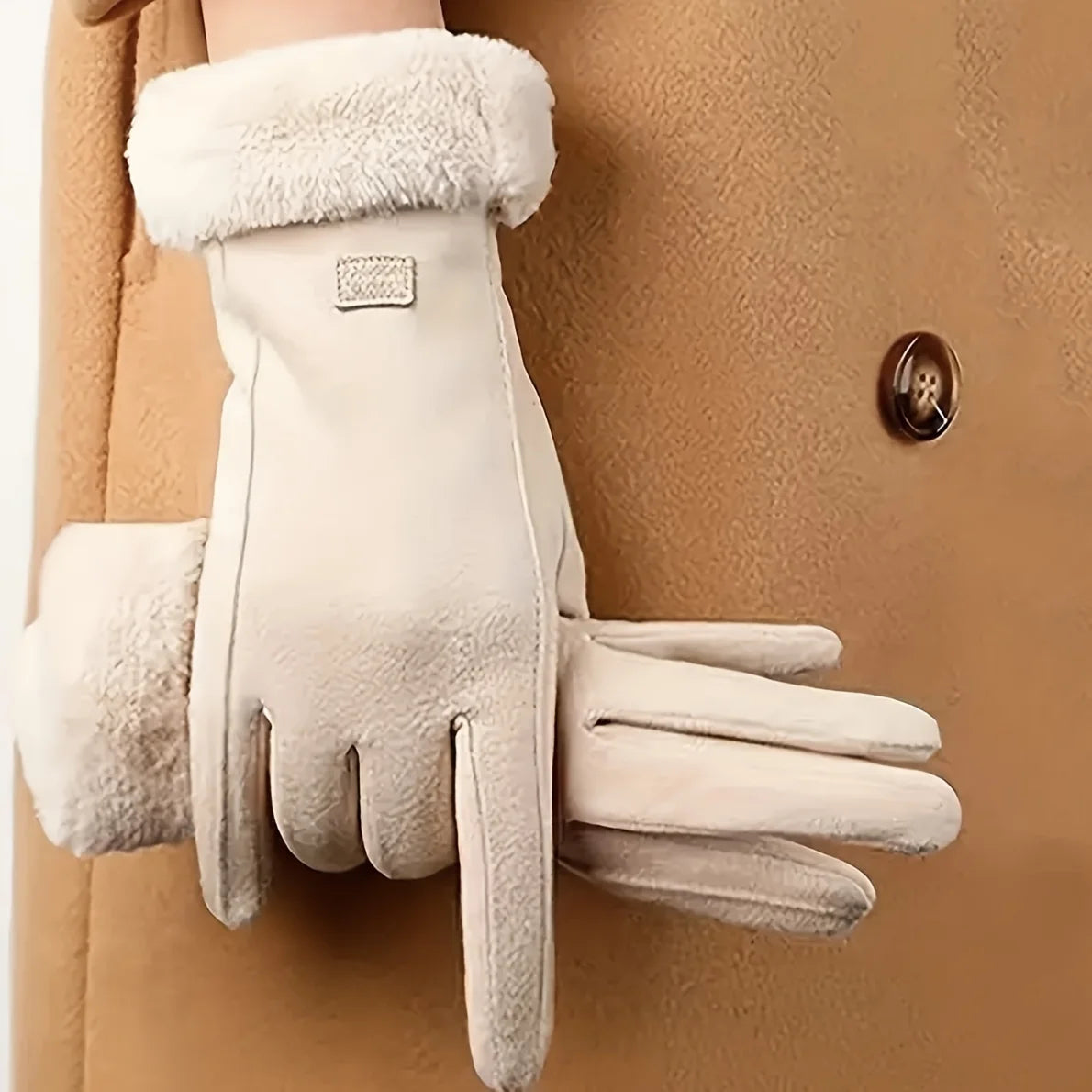 Premium 2026 Beige Winter Gloves with Touchscreen Magic, Winter Chic! Plush Lined Touchscreen Gloves Soft, Warm & Effortlessly Stylish