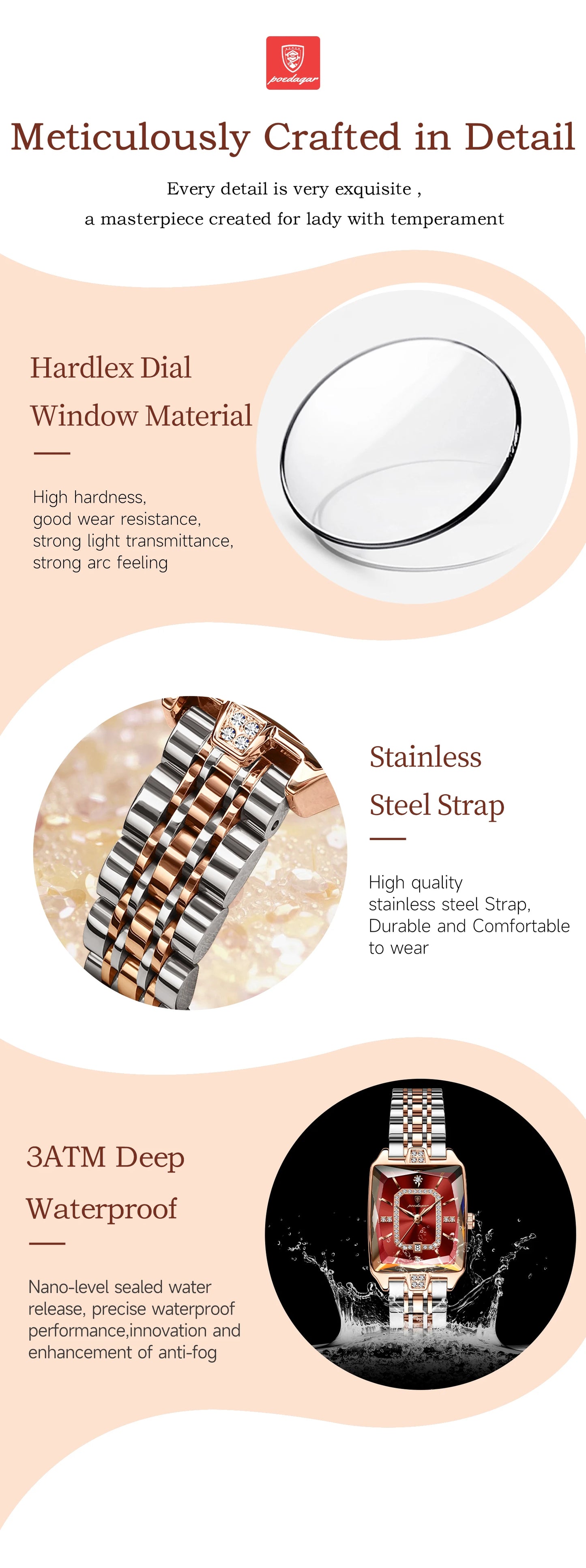 Luxury Rectangle Watch Elegant, Waterproof & Timeless For Women Who Define Class, Stainless Steel Watch Modern Rectangle Design, Waterproof & Stunning, Premium  Women’s Watch Sleek, Elegant