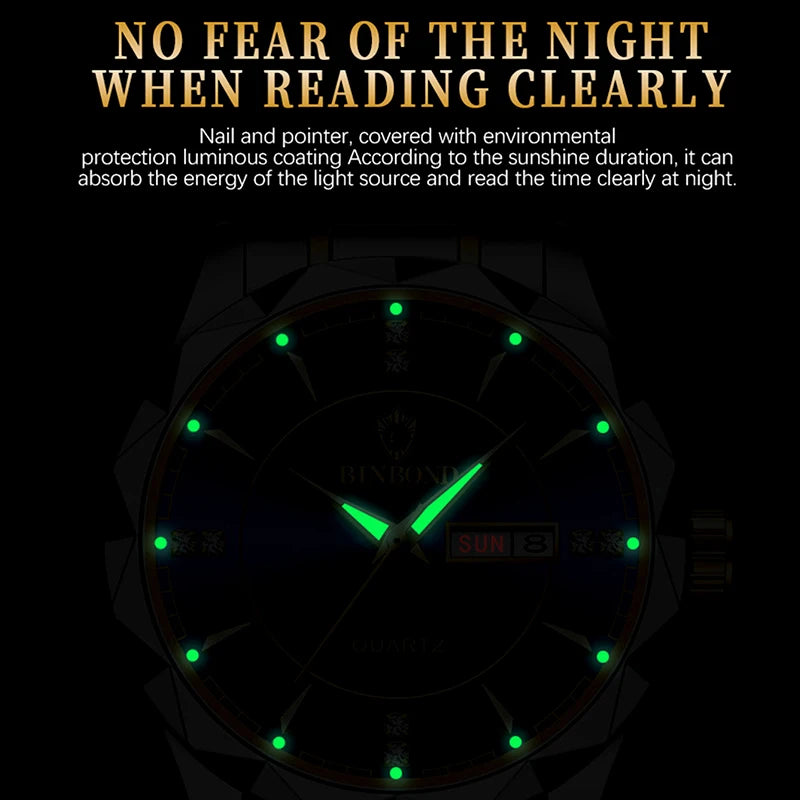 BINBONG Quality Premium High Women Watches Luxury Fashion Ladies Quartz Watch Waterproof Luminous Date Stainless Wristwatch Girlfriend Lovers Gift