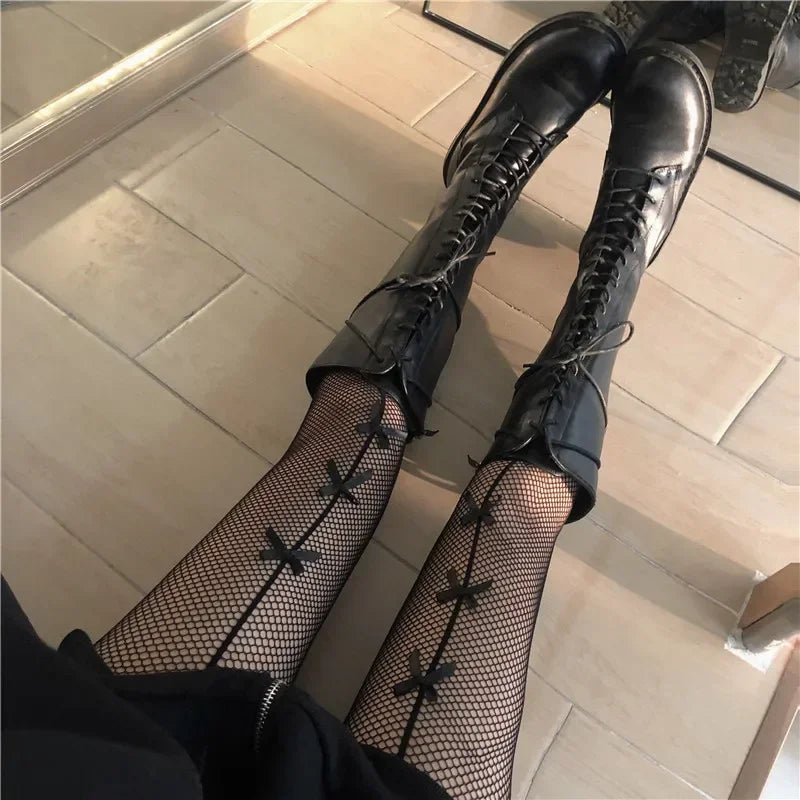 2026 Premium Quality Lolita Bow Fishnet Tights for the Ultimate 2026 Glow Up!, Kawaii Gothic Lace Pantyhose That Scream Confidence & Charm!, Flirty, Fearless & Fabulous, Hollow Out Lace Tights That Define Desire 💋