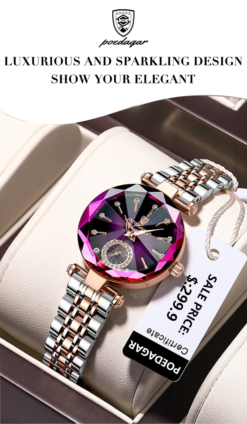 Luxury Premium 2026 POEDAGAR Luxury Elegant Ladies Wristwatch Waterproof Stainless Steel Watch for Woman Simple Casual Dress Women's Quartz Watches