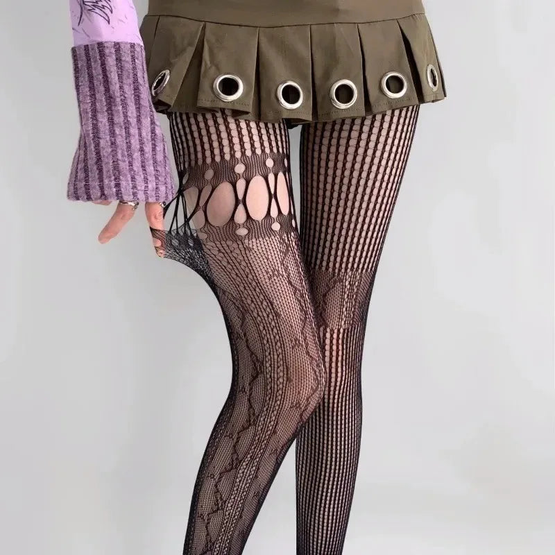 High Quality 2026 Sexy Adult Fantasy Fancy Edition Hollow Out Mesh Lace Fishnet Stockings Pantyhose Lolita Japanese Style Women Spring Summer New Design Print Uniform Sexy Tights