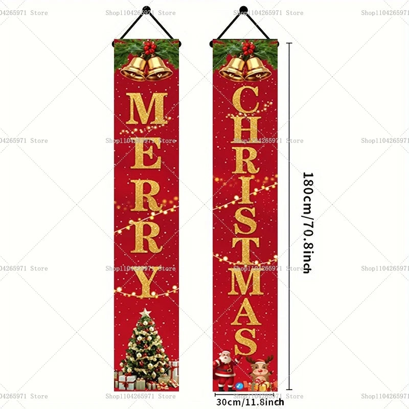 Stunning Christmas Door Couplet for Home Decor!, Festive Christmas Door Banner 2025!, Festive Entrance Magic Merry Christmas Door Banner & Decoration!,