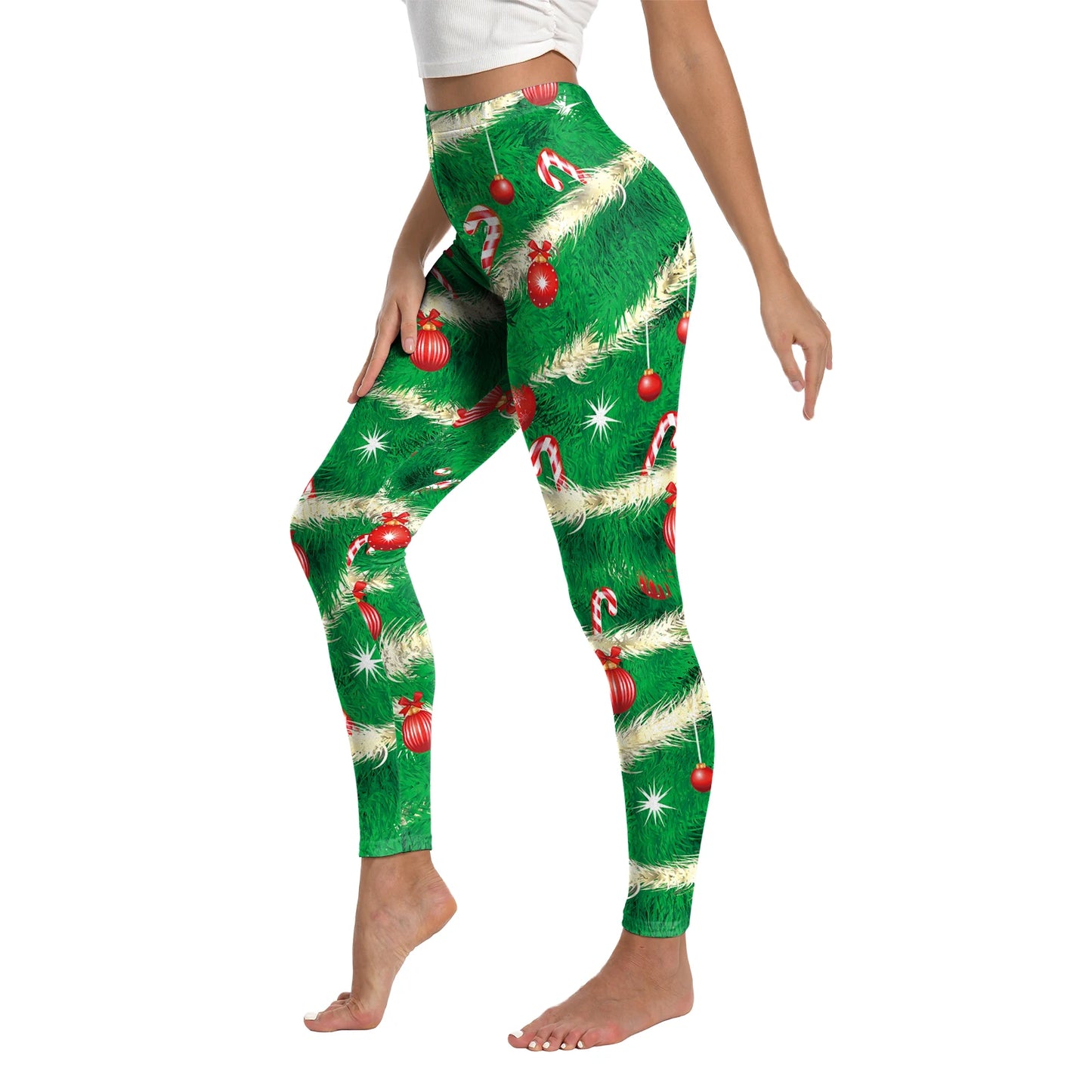 High Quality Festive Snowflake & Elk Print Leggings!, Festive & Fierce Elk Snowflake Christmas Leggings 2025, Christmas Party-Perfect Leggings Cozy, Chic & Figure-Flattering