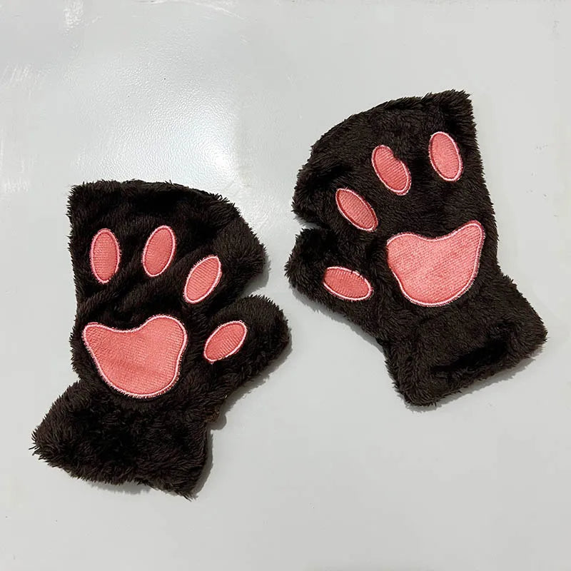 Quality Premium 2026 Style Women Gloves Bear Palm Paw Animals Plushclaw Glove Winter Fluffy Cat Paw Full Finger Gloves Keep Warm Lovely Soft Furry Mittens