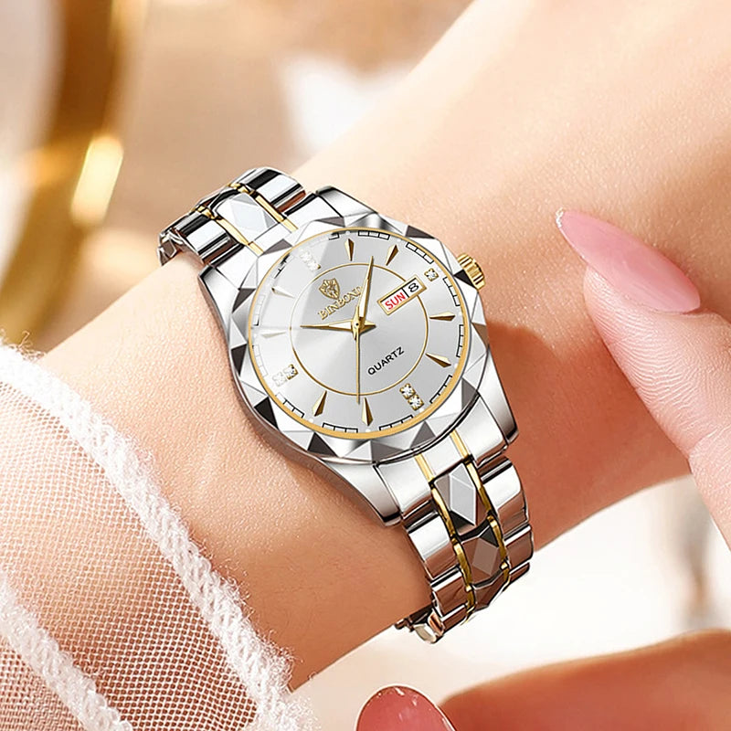 BINBONG Quality Premium High Women Watches Luxury Fashion Ladies Quartz Watch Waterproof Luminous Date Stainless Wristwatch Girlfriend Lovers Gift