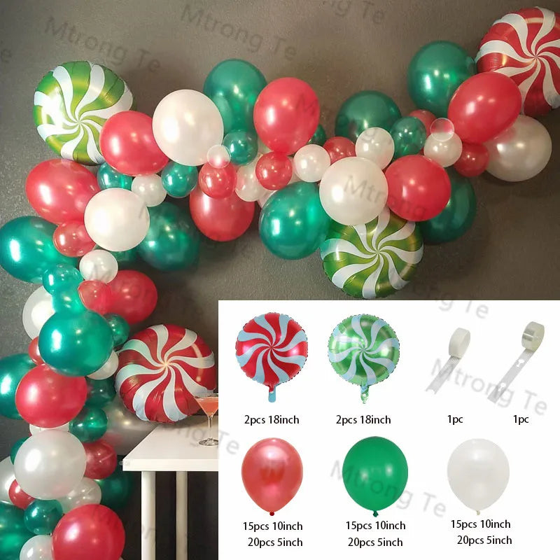 🎄Christmas Party Balloon Arch 2025, Balloon Garland for Christmas & New Year Celebrations!, Create a Festive Wonderland, Deck the Halls in Style Red & Green Christmas Balloon Arch Kit!