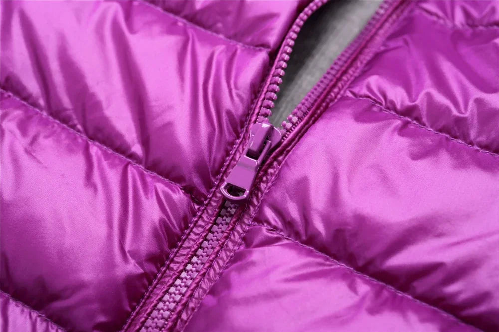 Women Puffer Jacket 2024 New Spring Autumn Female Ultra Light Weight Packable Hooded Down Coats Winter Inner Dock Down Coat