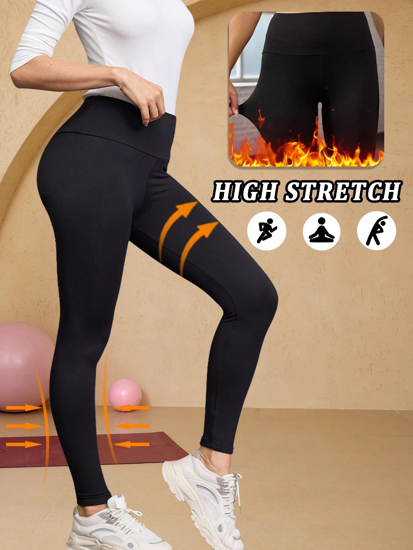High Quality 2026 Winter Edition Womens Thermal Fleece Lined High Waisted Leggings. Workout Winter Warm Thick Tights Soft Yoga Pants