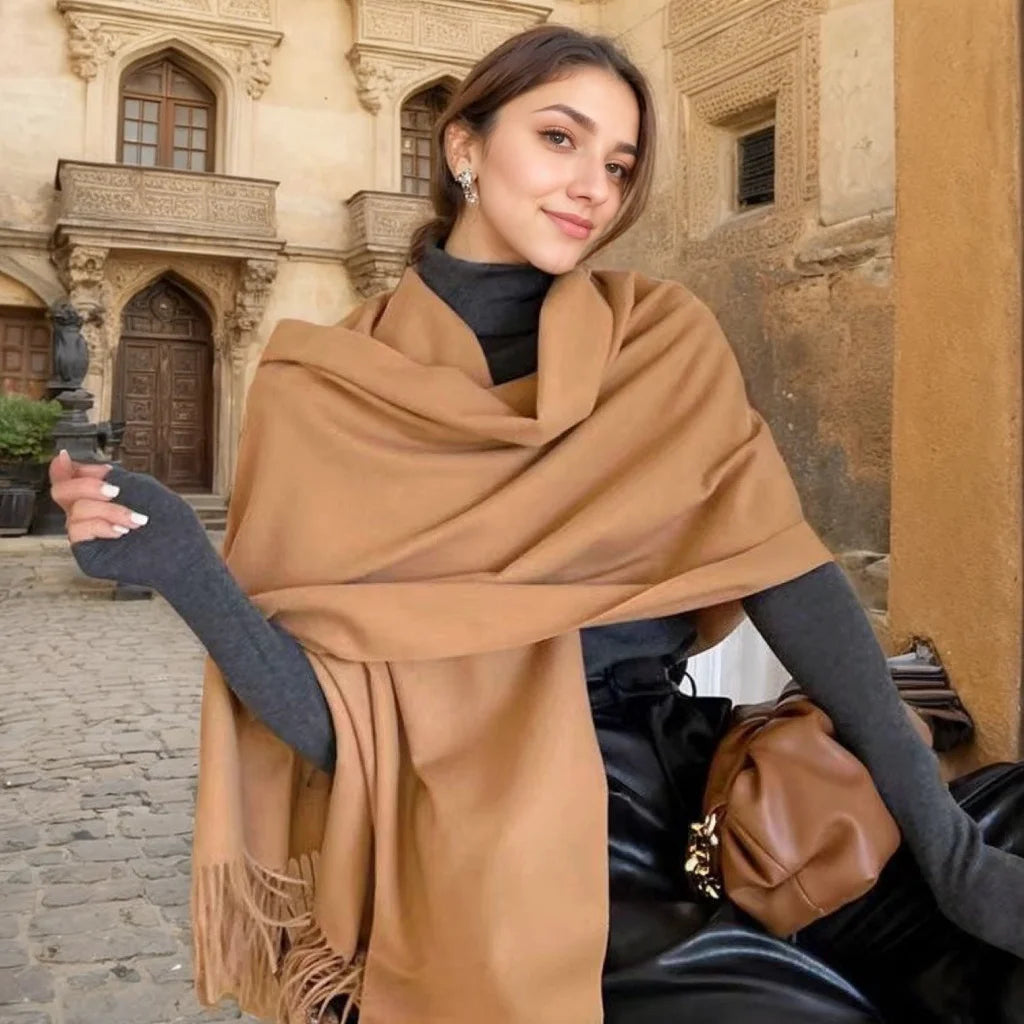 Black Wool Winter Scarf for Ladies Cozy, Stylish & Photo Ready 2026 Winter Luxe! Premium Cashmere Scarf Soft, Warm & Chic for Trendy Women