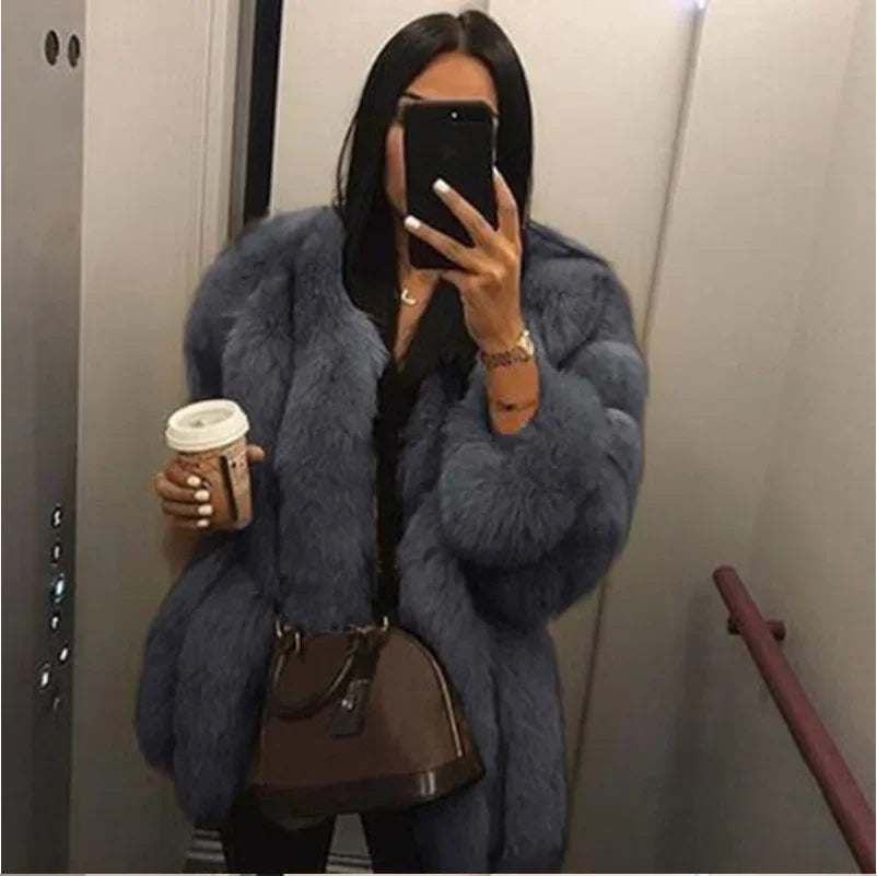 Fall Faux Fur Jackets for Women Long Puff Sleeve Woman Coat Solid Short Warmth Outerwear Clause Ladies Elegant Streetwear