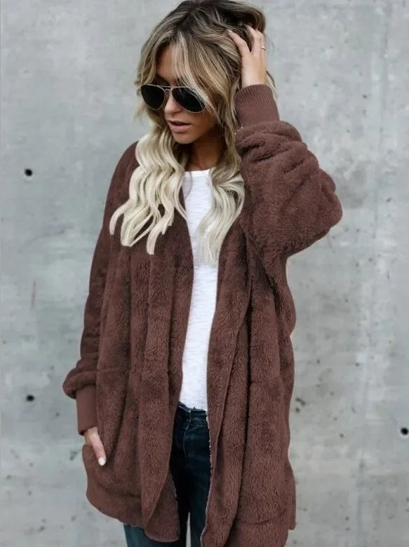 Trend Fashion 2026 Premium Oversized Fleece Cardigan Soft, Stylish & Winter Perfect , Double Fleece Hooded Jacket Plush, Warm & Effortlessly