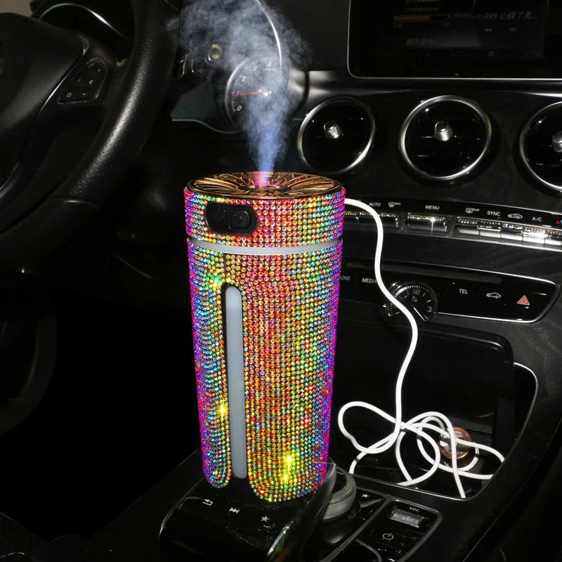 New Luxury Car Diffuser  High Quality 2026 Edition Humidifier with LED Light Diamond Auto Air Purifier Aromatherapy Diffuser Air Freshener Auto Accessories