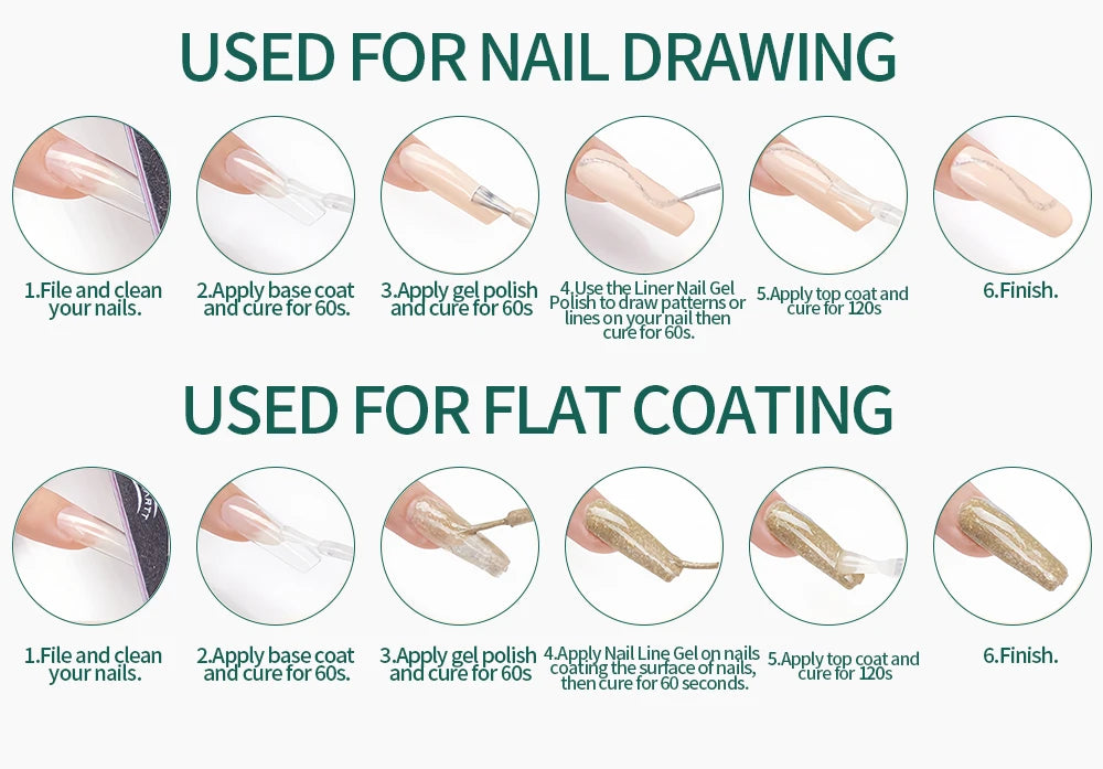 NAILPOP Gel Nail Liner 5 Trendy Colors for Stunning 2026 Nail Art!, DIY French Tips, Swirls & Designs Soak-Off Gel Polish with Brush, NAILPOP 5-Color Gel Liner 2026 Style