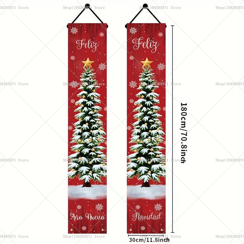 Stunning Christmas Door Couplet for Home Decor!, Festive Christmas Door Banner 2025!, Festive Entrance Magic Merry Christmas Door Banner & Decoration!,