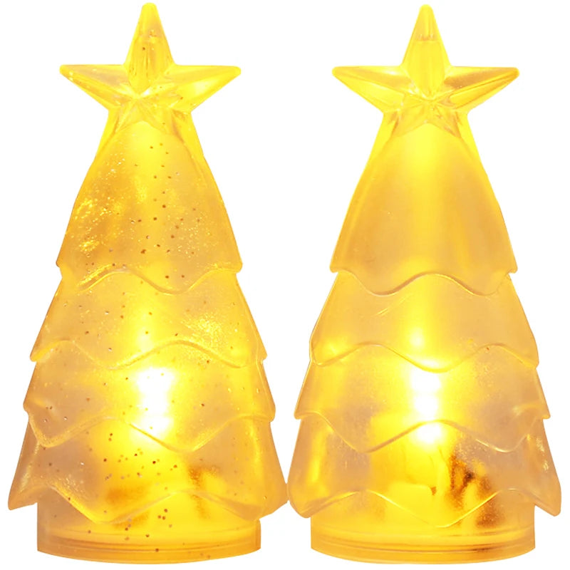 Christmas Night Lights Mini Xmas Tree Candle Lamps 4/1pcs ,Twinkle & Glow  Mini Xmas Tree Candle Lamps for a Magical Christmas!, Tiny Trees, Big Glow — Mini Xmas Candle Lamps for Your Home