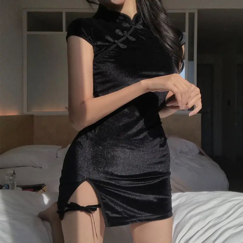 Fashion 2026 Elegant Black Button Dress for Trendy Women, Premium Quality Short Sleeve Dress Sleek, Tight, and Perfect for Summer Fashion, Trendy & Alluring! Black Button Dress for Women Who Love Fashion & Elegance