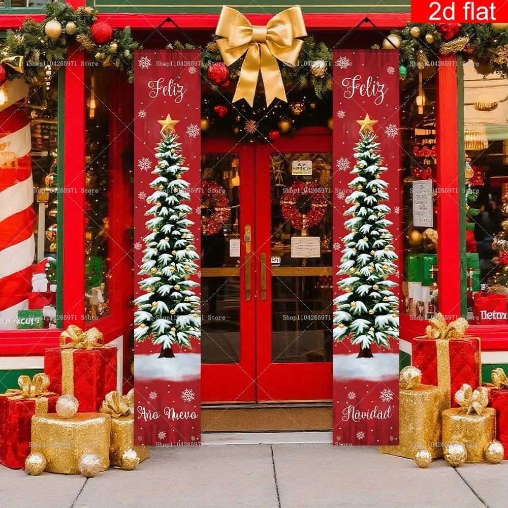 Stunning Christmas Door Couplet for Home Decor!, Festive Christmas Door Banner 2025!, Festive Entrance Magic Merry Christmas Door Banner & Decoration!,
