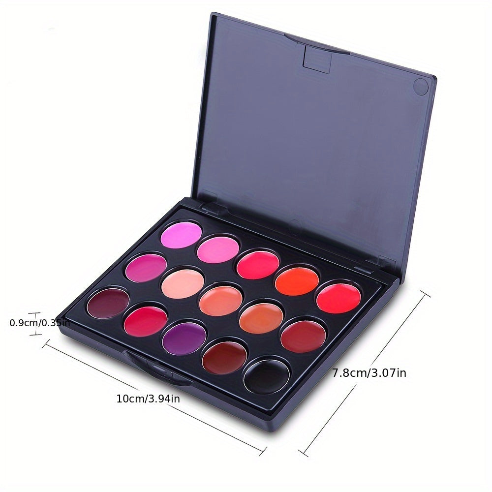 15 Shades of Seduction Waterproof Lipstick Palette for a Bold & Sexy Look ,15 Must-Have Lip Colors Waterproof, Matte & Shiny for All-Day Confidence! ,Matte or Shiny, Always Stunning 15-Color Long-Lasting Lip Palette!