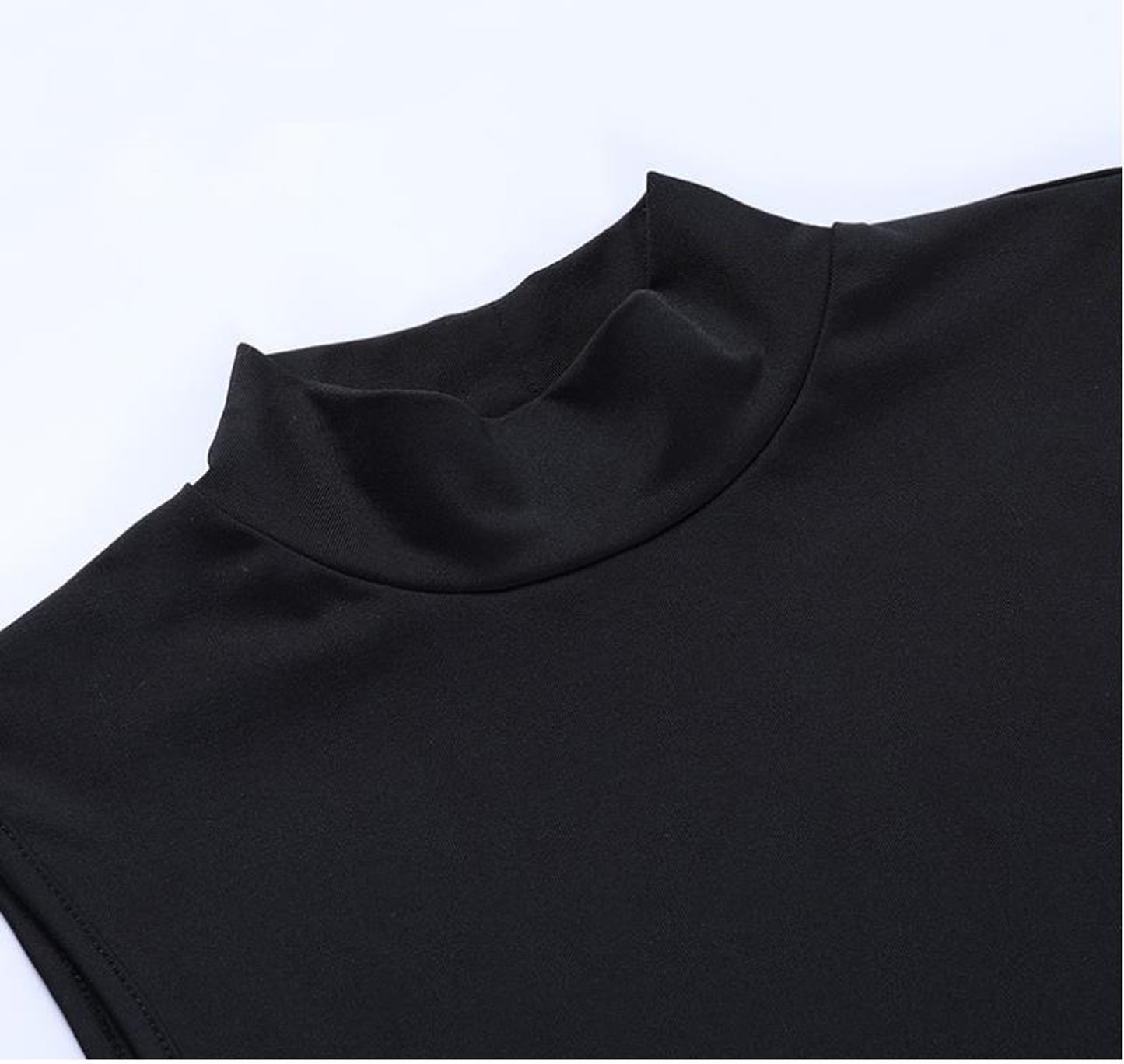 Sexy Hollow Out High Split Sleeveless Dress, Flirty, Bold & Elegant High Neck Hollow-Out Dress for Women, Flirty, Bold & Elegant  High Neck Hollow-Out Dress for Women ,Solid Sleeveless High Neck Dress