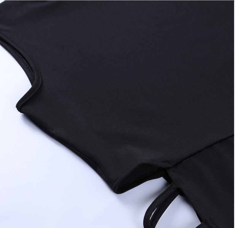 Sexy Hollow Out High Split Sleeveless Dress, Flirty, Bold & Elegant High Neck Hollow-Out Dress for Women, Flirty, Bold & Elegant  High Neck Hollow-Out Dress for Women ,Solid Sleeveless High Neck Dress